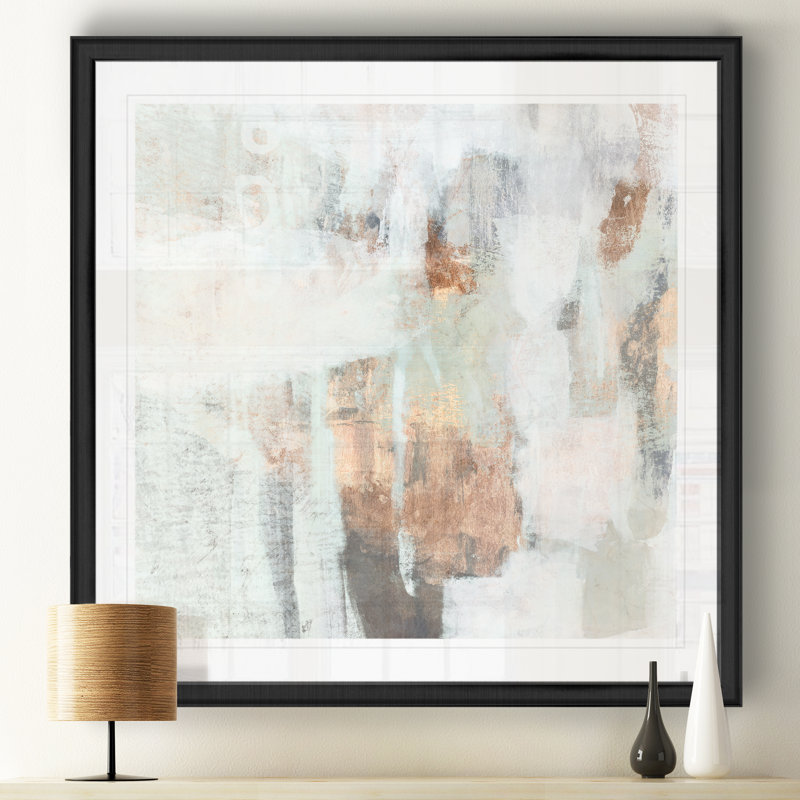 " Burnished Mint I ", Black Framed, 30.5" H x 30.5" W x 1.5" D