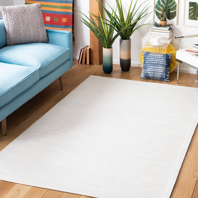 Tapis argenté / ivoire à chevrons Anjelita, Rectangle de 5 pi x 8 pi