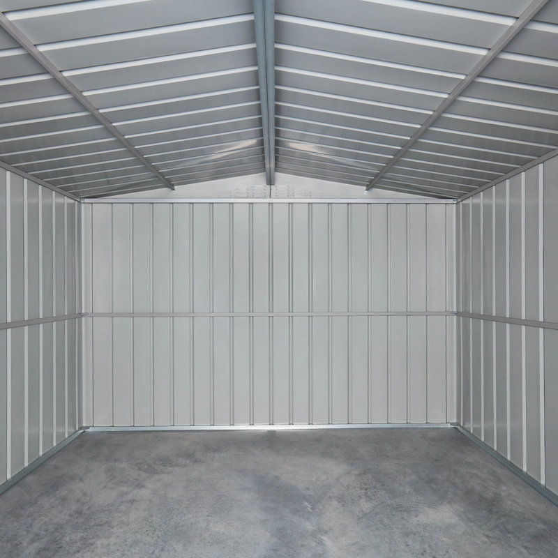 Globel 10 X 10 Apex Green Metal Shed, Grey