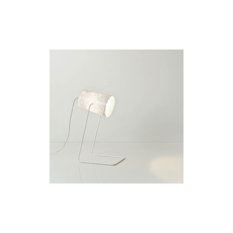 Metal Table Lamp, White/White
