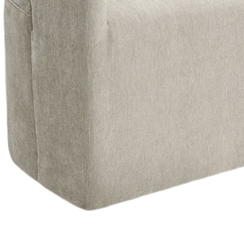 Fauteuil demi-tonneau avec roulettes Esha, Taupe Brown Fabric