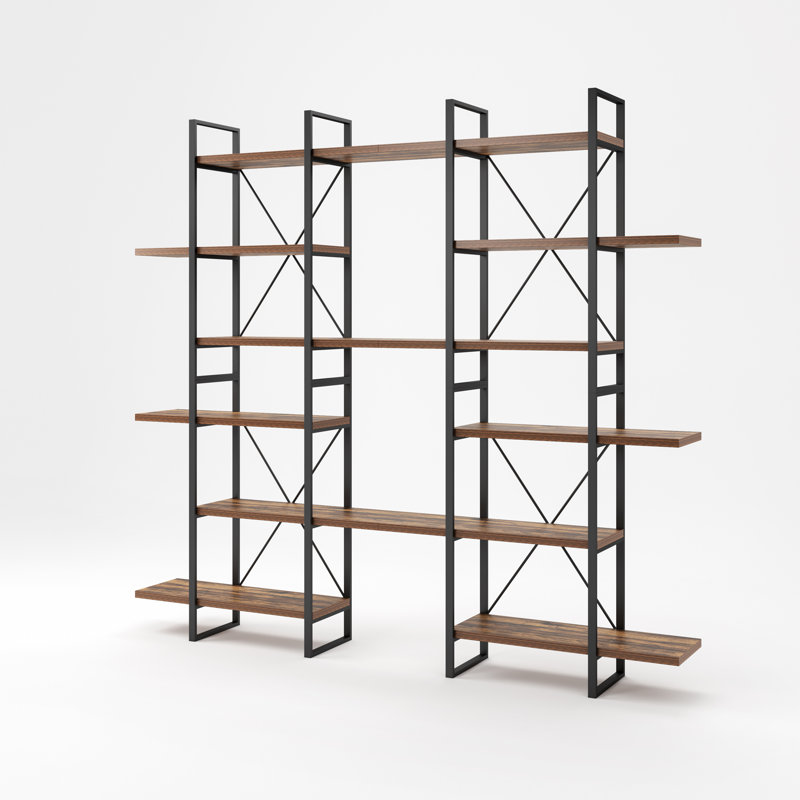 Starlah Etagere Bookcase, Antique Walnut, 86" H x 94.5" W x 12.5 D