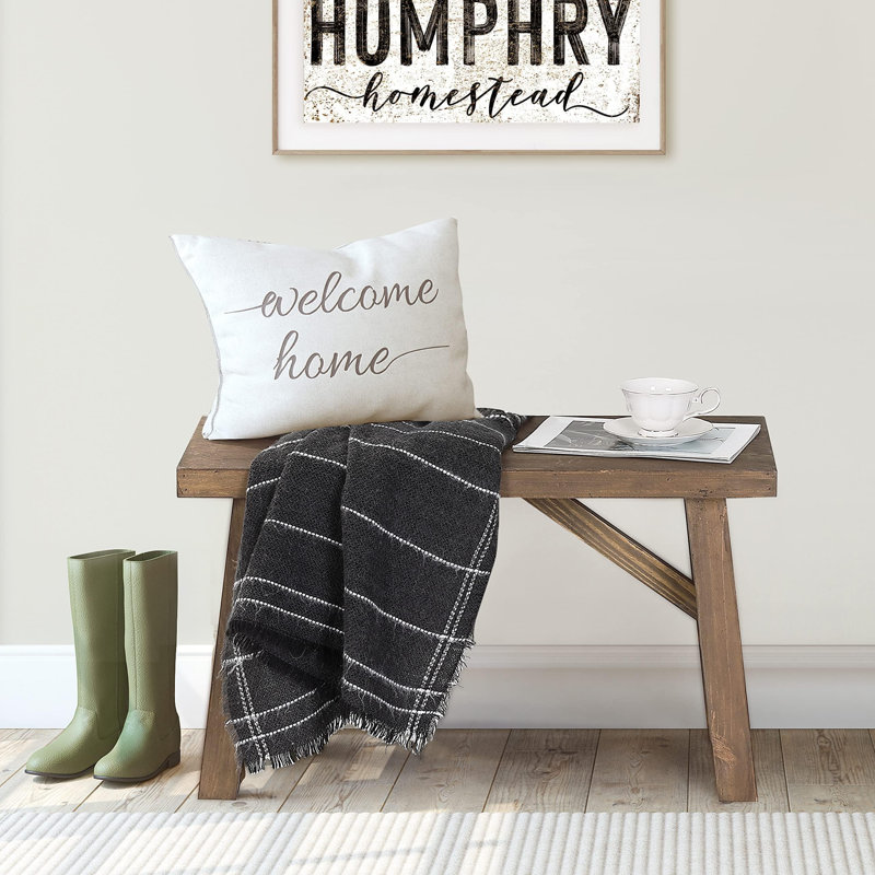 Gracie Oaks Sawmill Wood Bench, 30