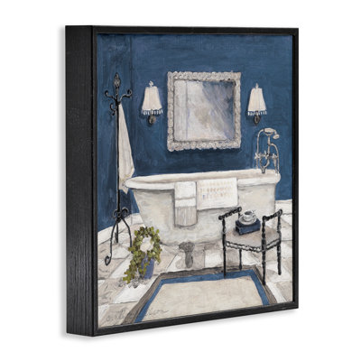 Blue Bath Ready For Relaxing Framed Giclee, design by Charlene Olson