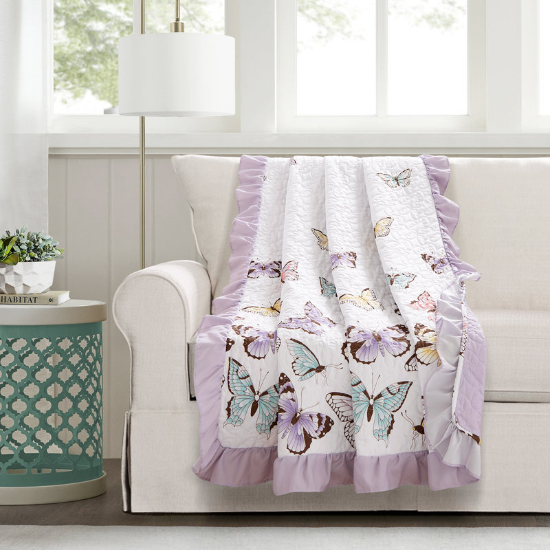 Flutter Butterfly Butterfly Throw, Lilac