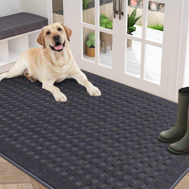 Paillasson Waffle, Gris foncé, L 36 po x L 60 po