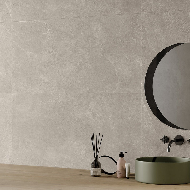 Era 24X48 Limestone Look Matte Porcelain Tile, Silver Gray