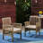 2pcs Wood Chair With Grey+cream Foam Pads - Stylish, For Patio And Backyard Use Dining Cushions Grey+cream, Weather