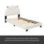 Lit plateforme tapissier simple pour enfants, base de lit en bois avec sommier à lattes, aucun sommier nécessaire, base de lit mignonne avec tête de lit en forme de mouton pour ados, blanc