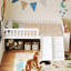 Bed Frame With Storage Shelf, Wooden Bed With Slide And Ladder, Guardrail-376879388