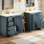 Meuble-lavabo de 30 pouces avec lavabo en céramique, structure en bois massif, tiroirs polyvalents, portes à fermeture en douceur, quincaillerie pour structure de 60 po et 30 po, espace de tiroir spacieux, rangement dissimulé, glissement en douceur-1761742239-1761742238