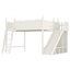 Grand lit mezzanine avec tablettes de rangement et garde-robe, lits mezzanine en bois massif avec glissières et échelles amovibles, aucune boîte à ressorts nécessaire, beige (protection par brevet)