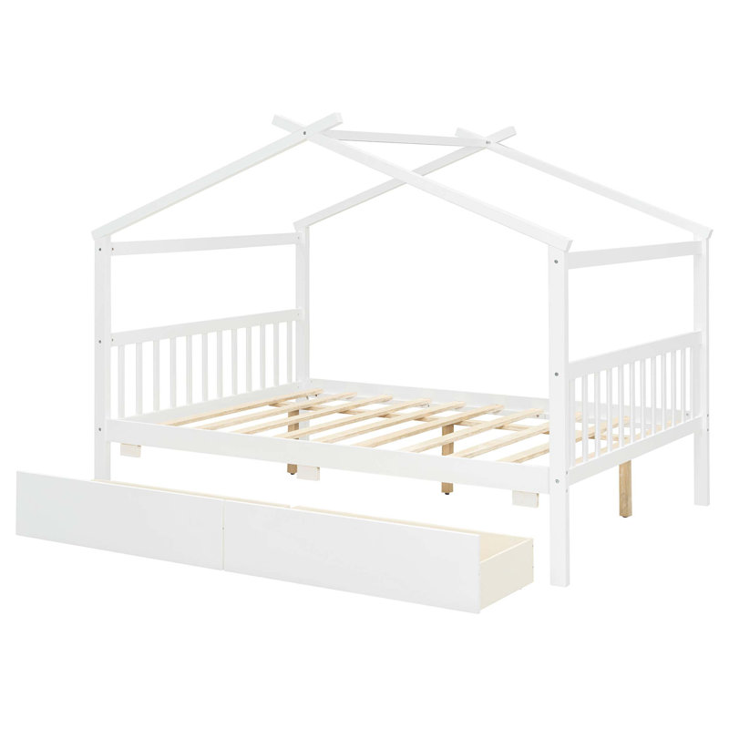 Lit en bois avec tiroirs