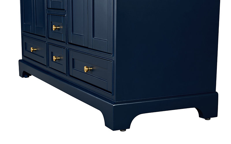 Audrey 60'' W Double Vanity, Gold, White, Carrara White