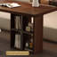 Bureau moderne en bois massif, bureau de salon avec bibliothèque-1322444757