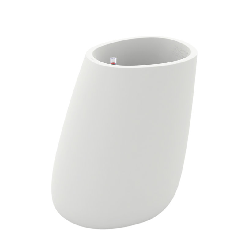 Stone Resin Pot Planter, 39.25" H x 33.75" W x 25.75" D, White
