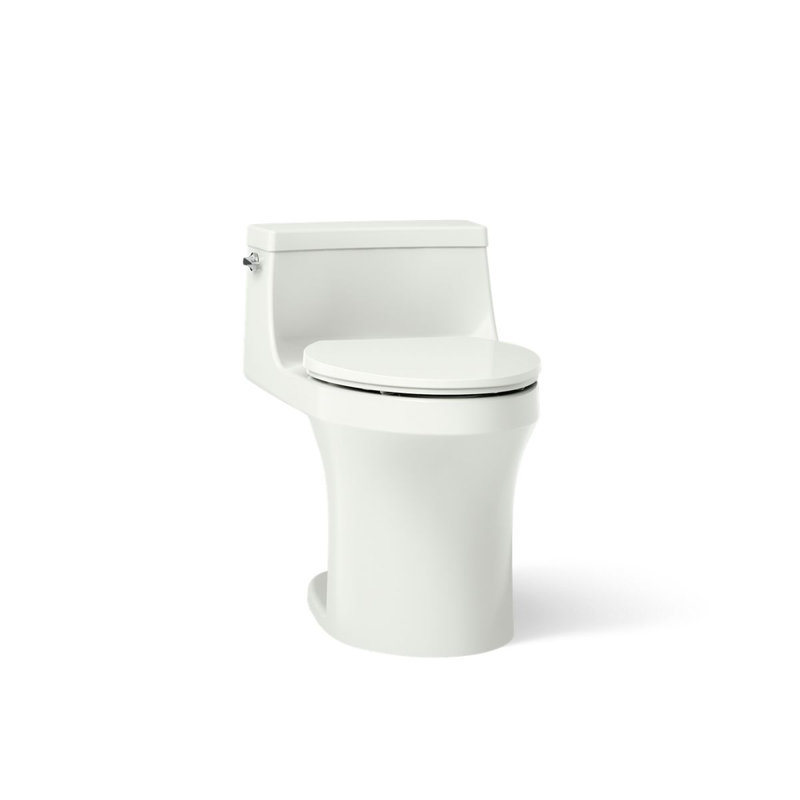 San Souci 1.28 GPF Elongated One-Piece toilet (Seat Included), Dune, Left-Hand