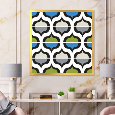 " Green And Blue Retro Geometrics "