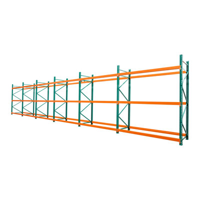 48' L Heavy-Duty 6-Bay Galvanized Steel Pallet Racking System