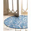 Round Abstract Machine Made Power Loom 13' Polypropylene Indoor Area Rug In Deep Sea