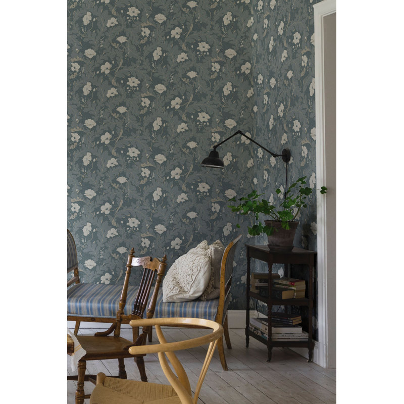 Lofstad Floral Wallpaper Roll, Gray