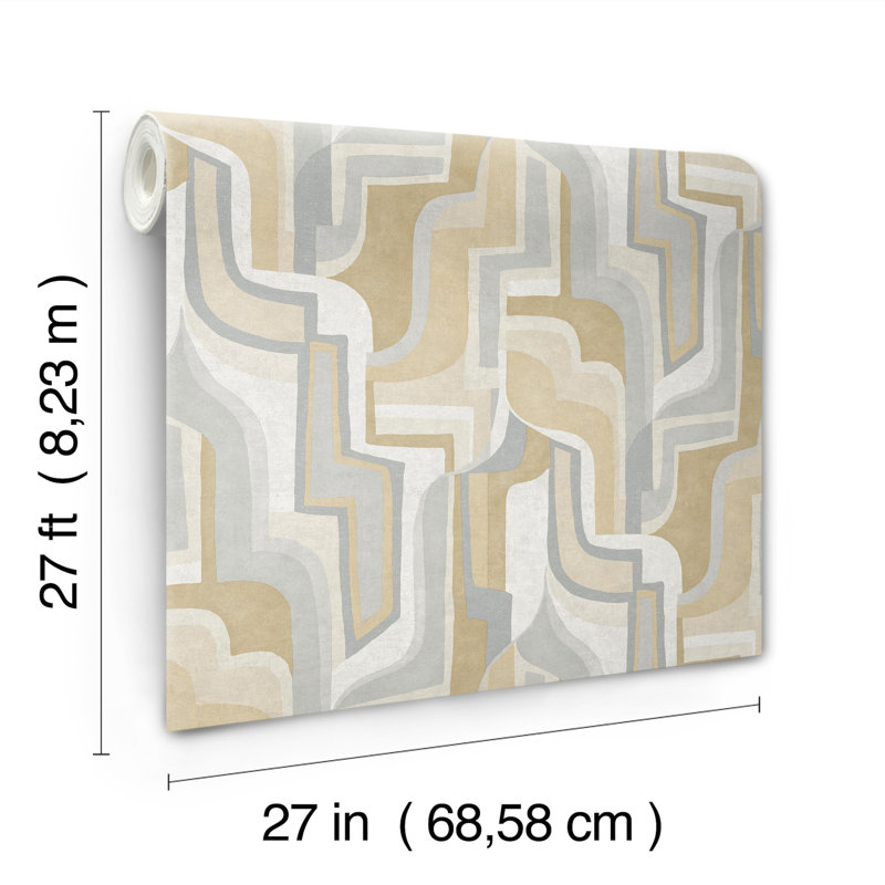 Tulum Khaki Surreal Shapes Wallpaper, Khaki