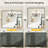 Modern & Contemporary Matte Black Aluminum Alloy Framed Rectangular/Square Bathroom Vanity Mirrors with HD Tempered Glass-199573096-199573100