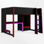 Lit mezzanine en bois avec bureau intégré, lumières DEL et rangement-791196630