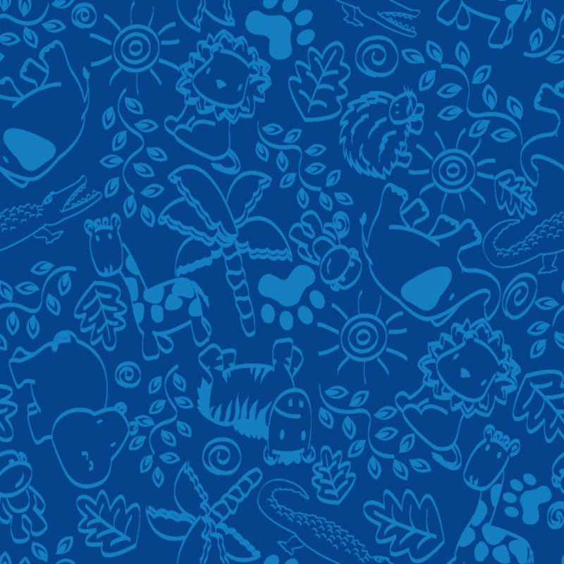 Tapis bleu touffeté Animal Doodles, Rectangle 6 pi x 9 pi