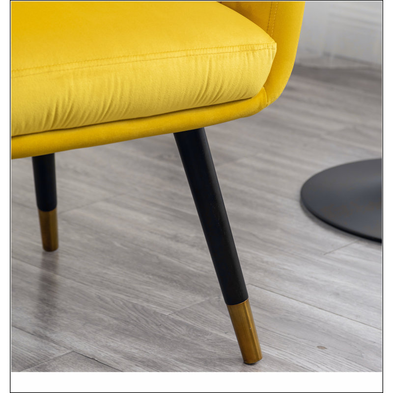 Fauteuil d'appoint Tuchico, Velours jaune