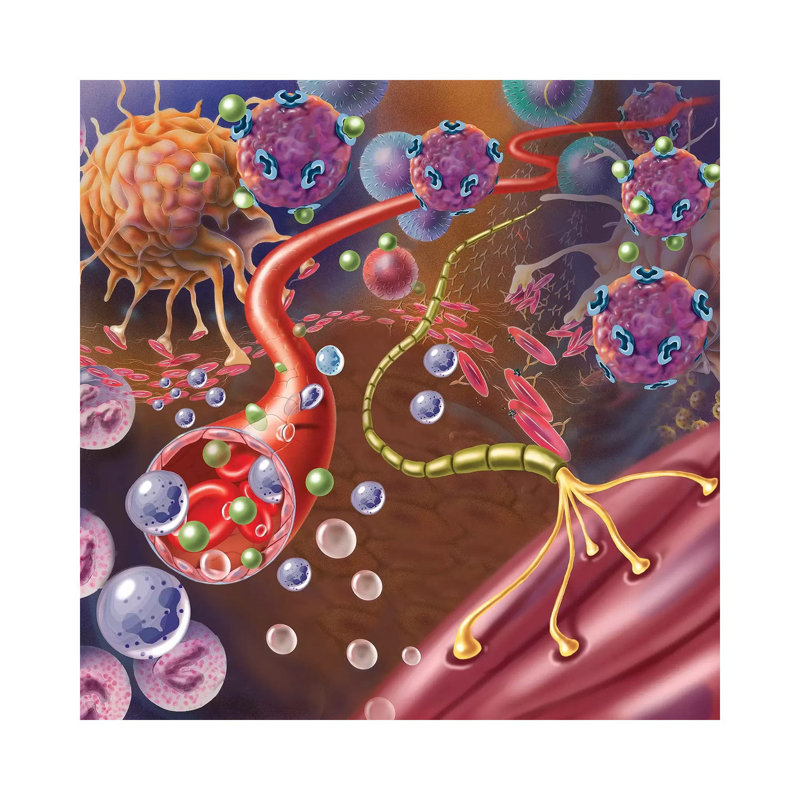 Nerve With Myelin Sheath, Seen In Lower Right, Connects With Muscle by TriFocal Communications - Wrapped Canvas Painting