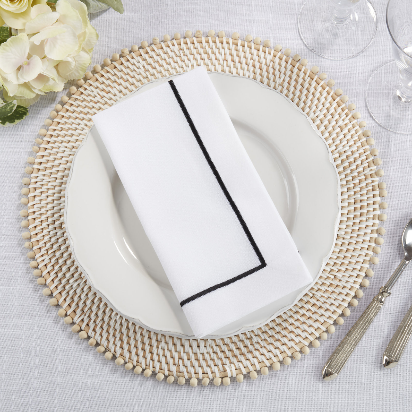 Odelle Reversible Napkin, Black
