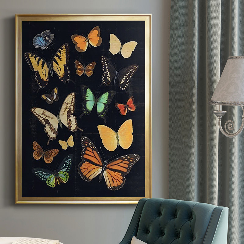 " Collected Flutter III ", Gold, 42.5" H x 30.5" W x 1" D