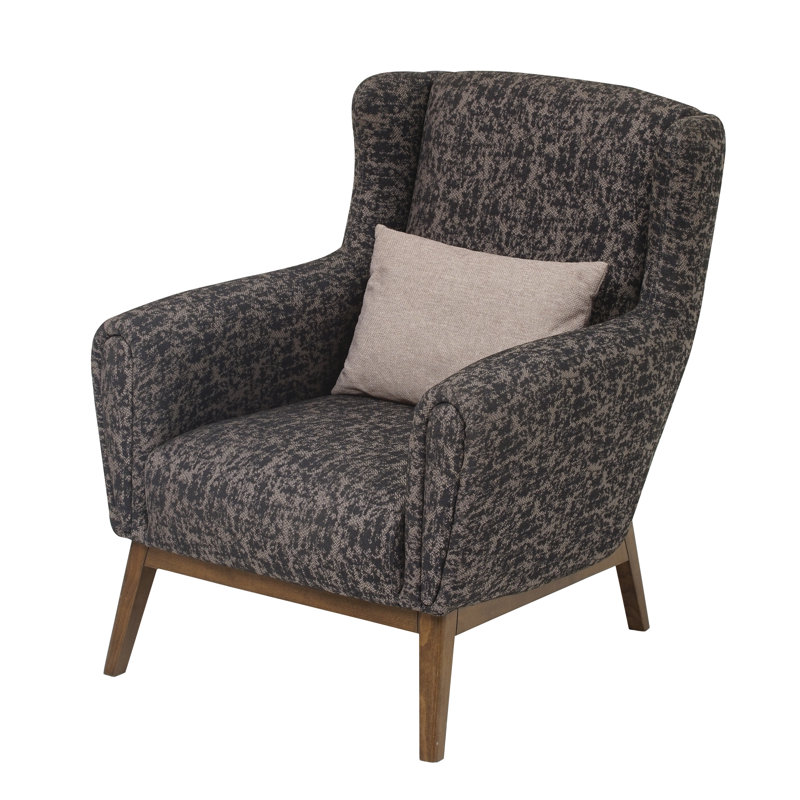 Fauteuil en polyester l 32,28 po Kristey, Polyester noir