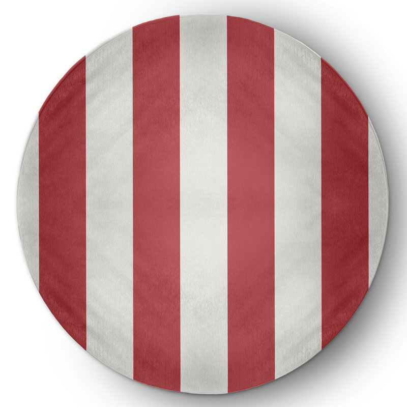 Chenille Striped Rug, Round 5'