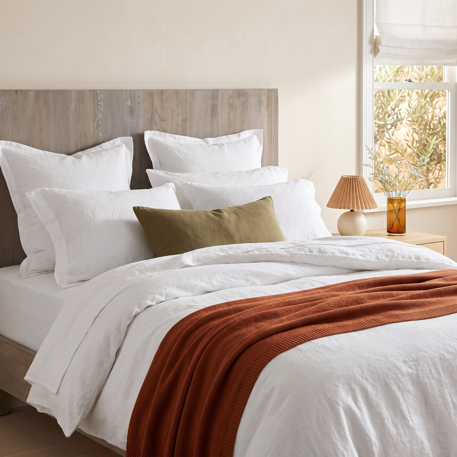 Organic Relaxed Linen Linen Duvet Cover, Alpine White, Full/Queen Duvet Cover