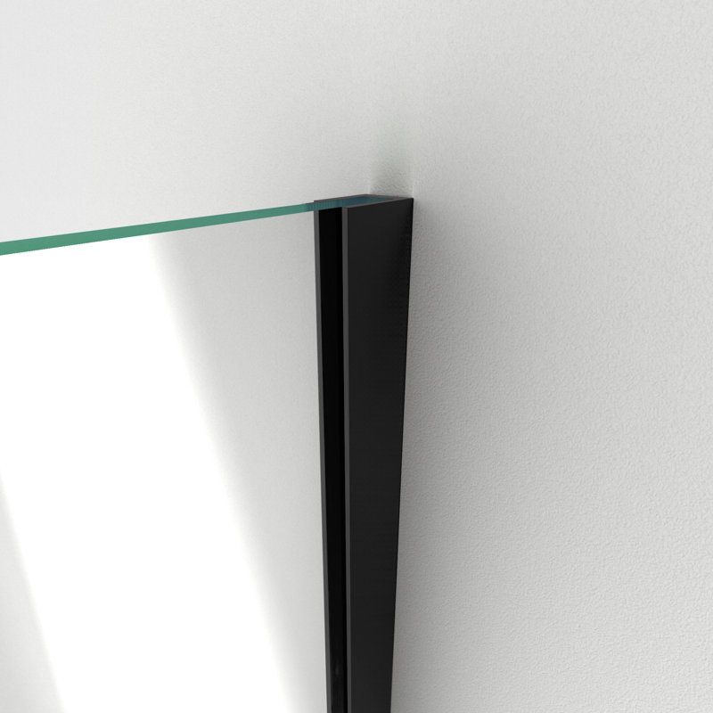 Unidoor Plus 30.375" W x 30" D x 72" H Frameless Pivot Rectangle Shower Enclosure, Matte Black
