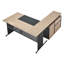 Bureau de direction en L, table de bureau réversible moderne avec tiroirs et armoire de rangement, grande table de direction en bois robuste, capacité de charge de 350 lb, assemblage facile, pour une étude de travail