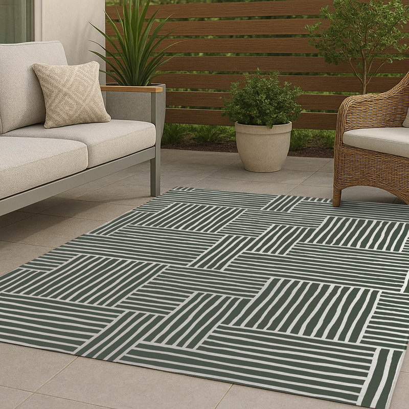 Tapis d'extérieur antidérapant Grid Puz, Rectangle 5 pi x 7 pi