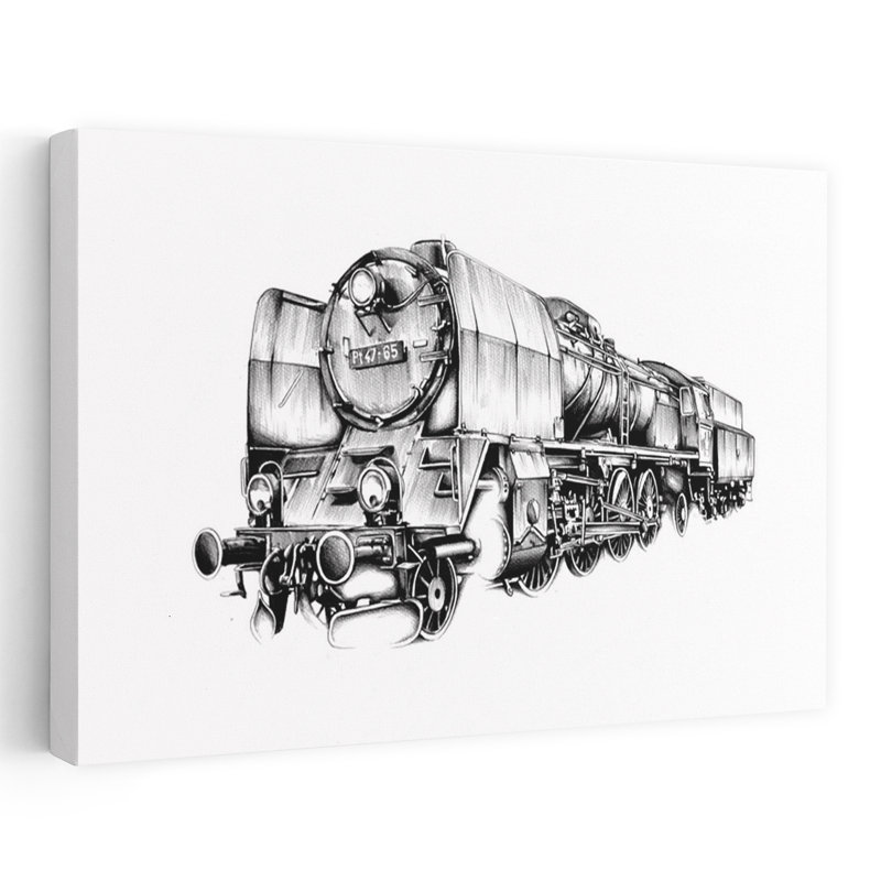 «Powerful Steam Locomotive Classic Industrial Retro», impression murale, H 24 po x l 36 po