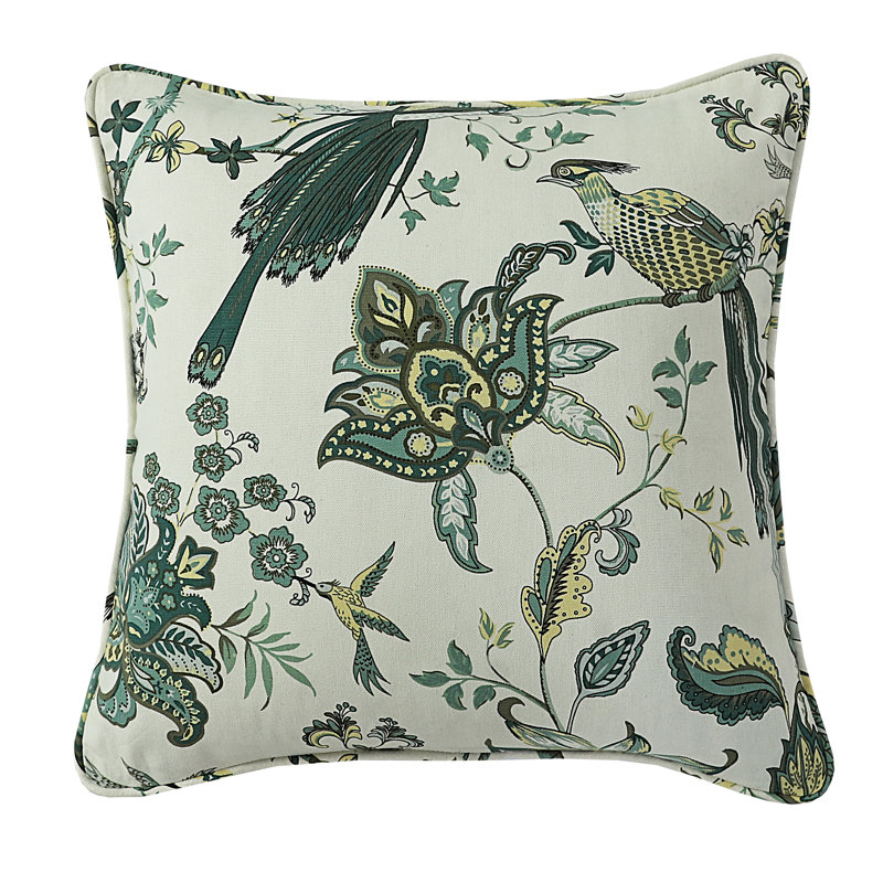 Areyah Floral Square Cushion, Green 