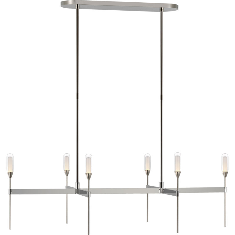 Peter Bristol Overture Medium Uplight Linear Chandelier, Polished Nickel