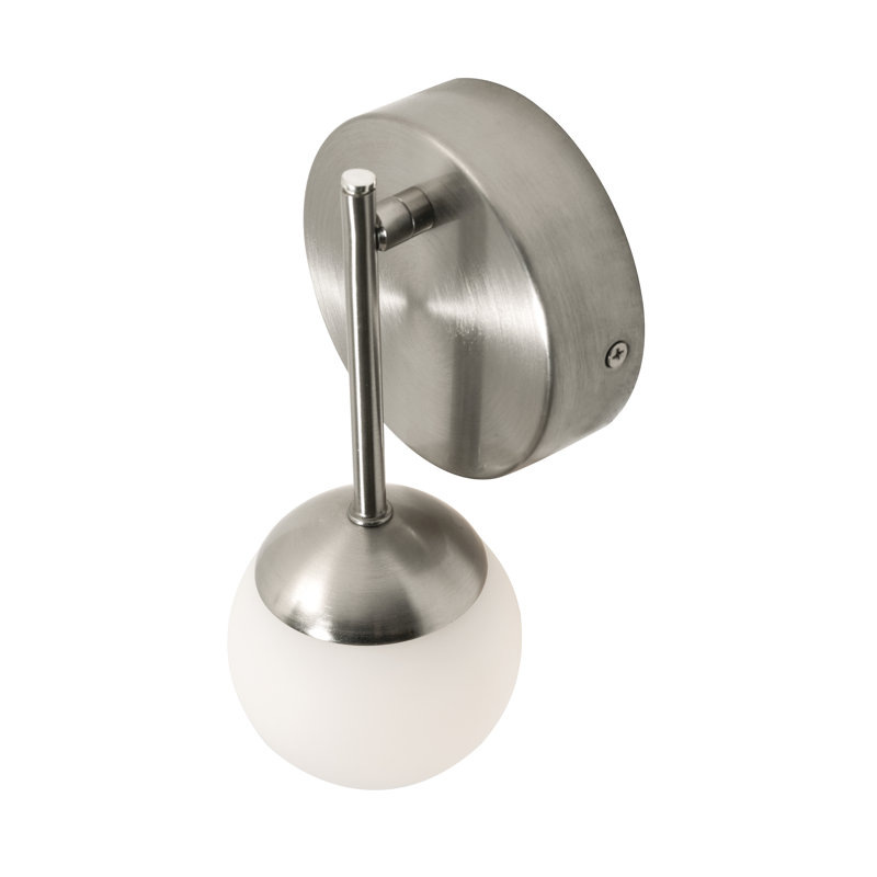 Steel LED Armed Sconce, Silver