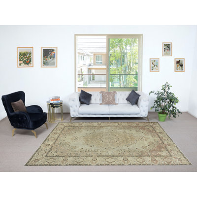 One of a kind Vintage Area Rug. Rustic Handmade Sun Faded Carpet