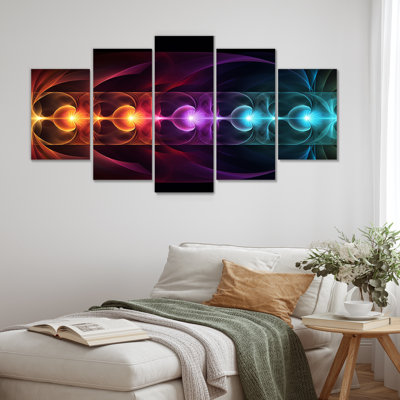 Chakra, premier mouvement méditation - art mural géométrique 5 pièces
