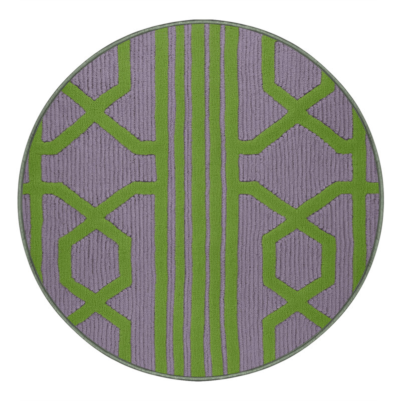 Tapis vert en treillis lavable à la machine, Rond 8 pi