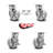 4 Piece Semi Steel Caster Set
