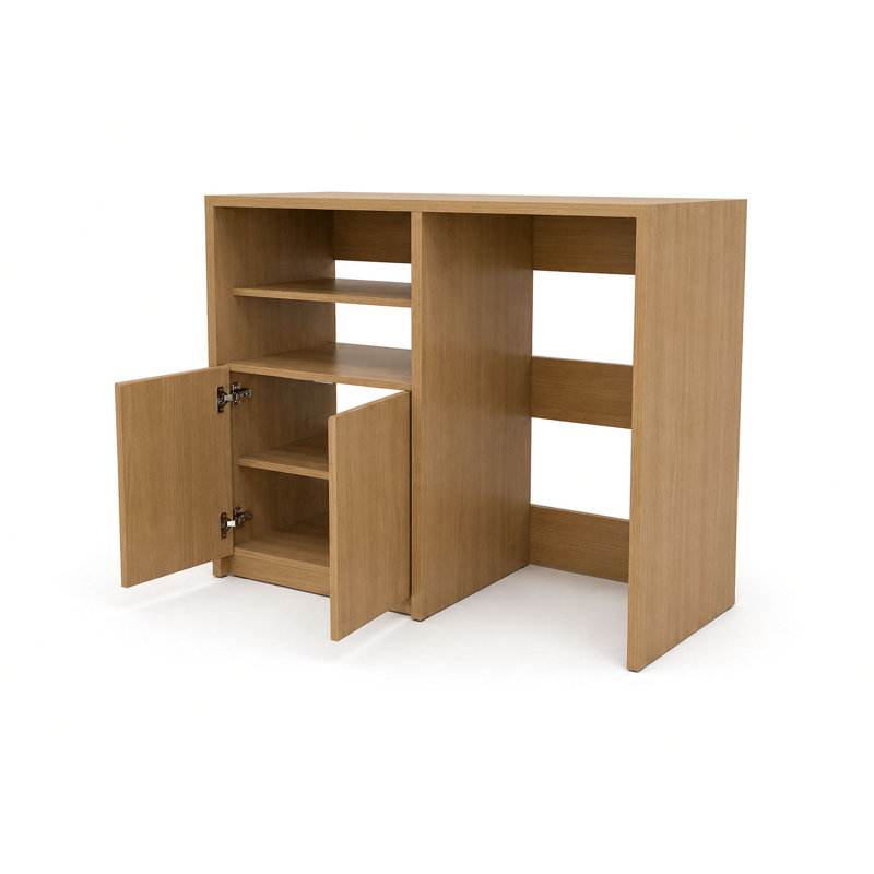 Armoire à rafraîchissement de qualité commerciale avec espace pour micro-ondes et réfrigérateur de 46 po - Rangement pour salle de pause prêt à assembler
