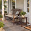 Table d'appoint extérieure en PEHD à 2 niveaux, table de bout à lattes toutes saisons, capacité de 360 lb pour le jardin, la piscine et le patio-1632230854