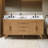 Hoult 72 in. Natural Teak Double Bathroom Vanity with Engineered Stone Top